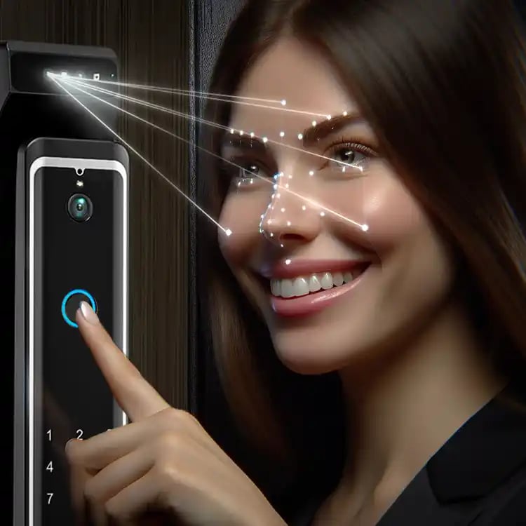 Smart Door Lock 3D Face Recognition, Fingerprint Lock, With Keypad - Image 2