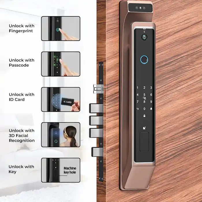 Smart Door Lock 3D Face Recognition, Fingerprint Lock, With Keypad - Image 7