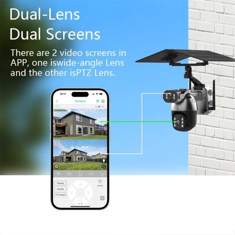 4G Solar Dual Camera PTZ Charcoal - Dual-Lens - Image 4