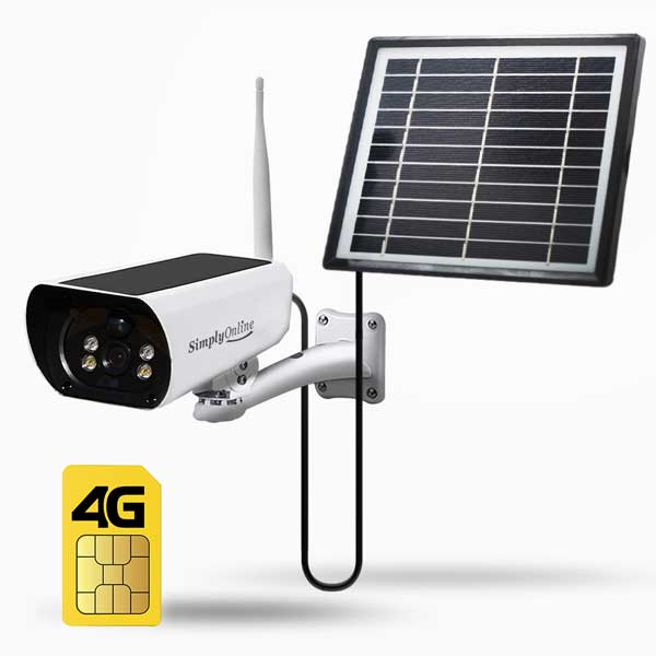 4G Solar Bullet Camera + Extra Solar Panel