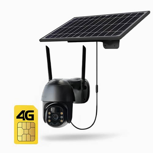 4G Solar Camera PTZ Charcoal & Stand - Metal