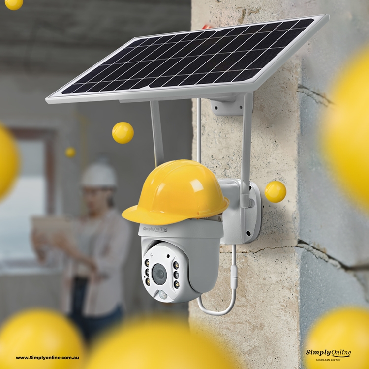 4g Solar PTZ camera on construction site
