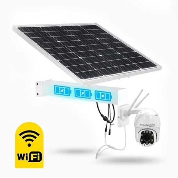 5MP Wifi 5X optical zoom PTZ + 30W Solar Panel + Battery