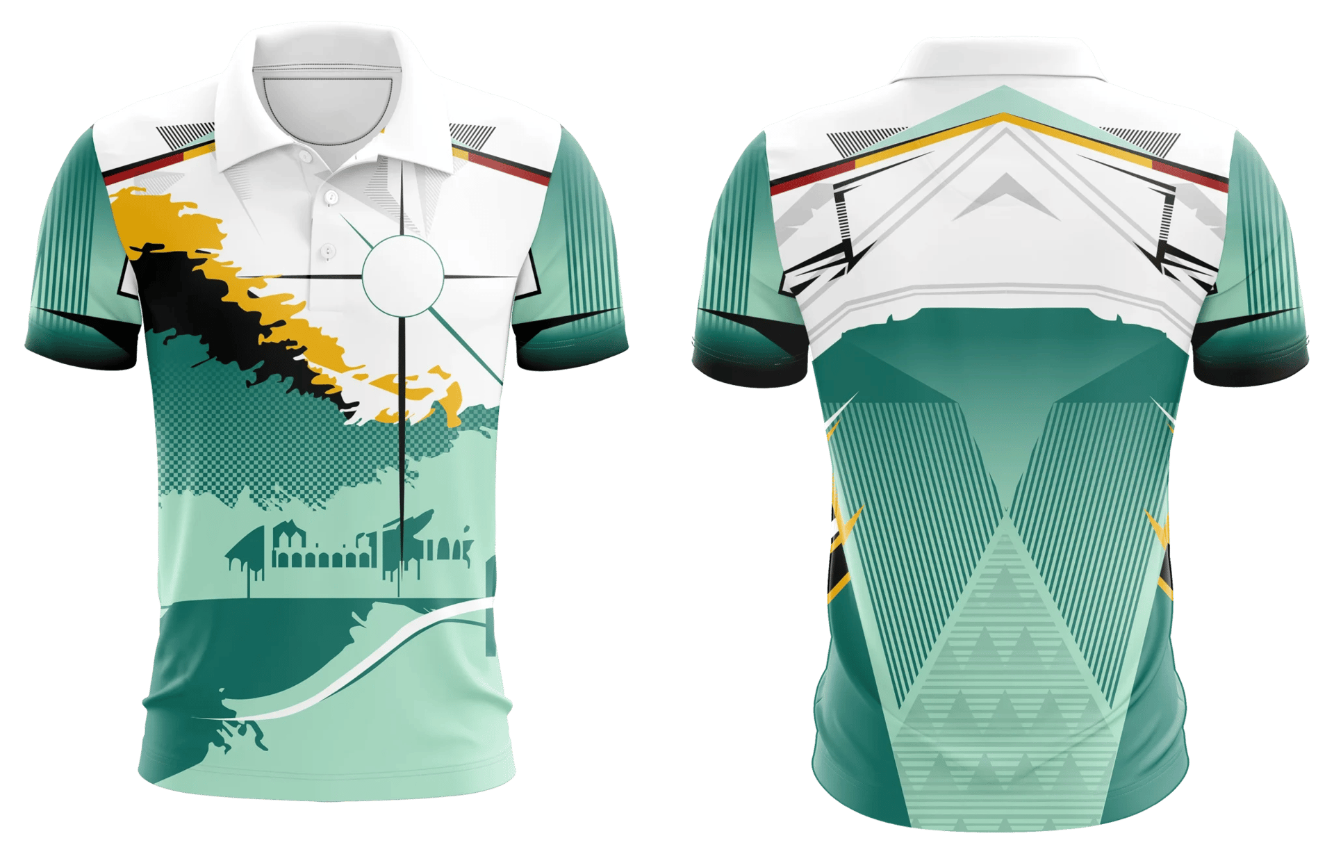 Green Abstract Polo Shirt Green Abstract Polo Shirt