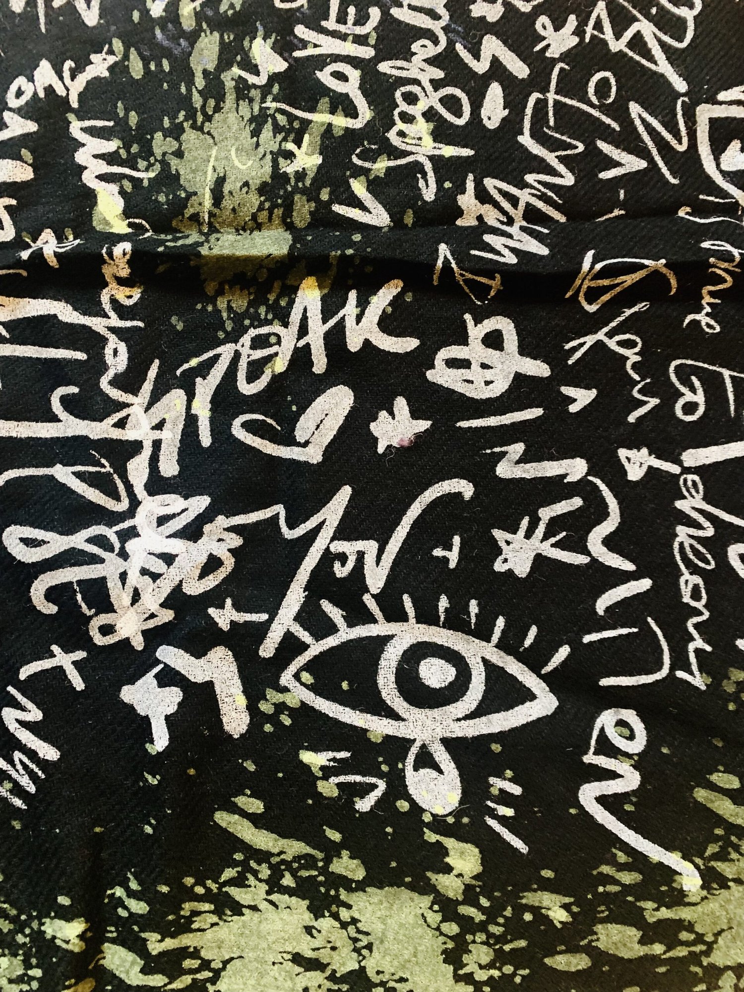 The Spaghetti IMPERFETTO Manifesto Scarf- Black - - Image 2