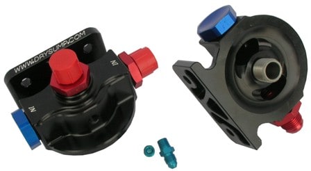 CNC Remote Oil Filter Adapter Billet Aluminum Uses HP - 4 Filter