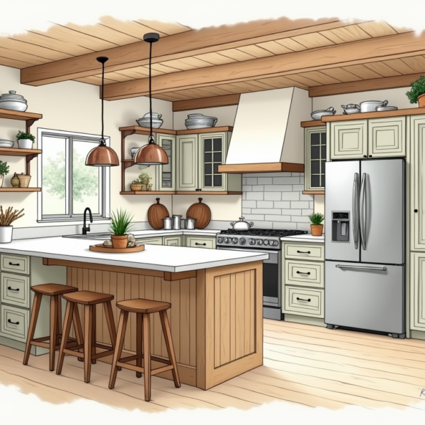 מטבח כפרי מודרני