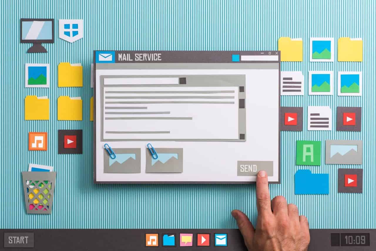 User navigating email