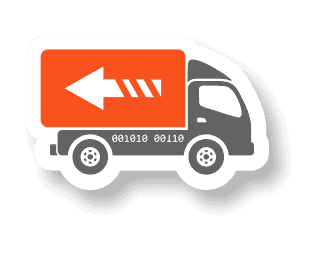 Truck with backup icon