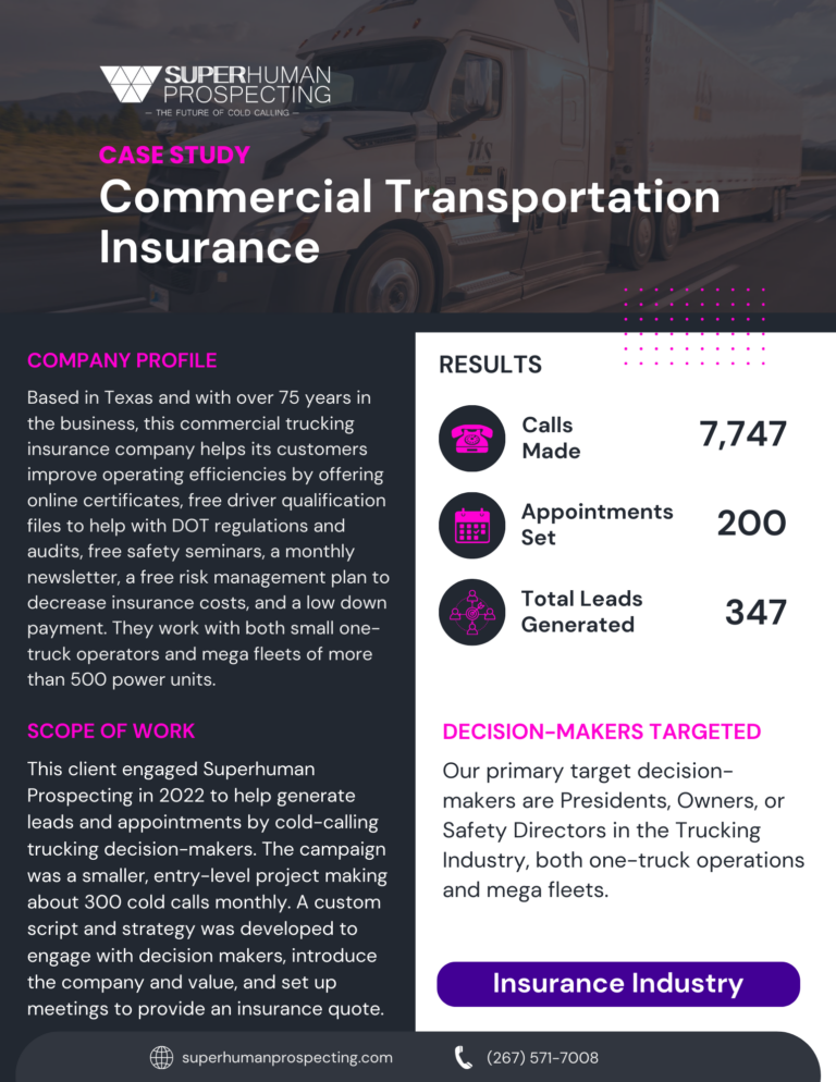 Infographic on commercial transportation insurance case study