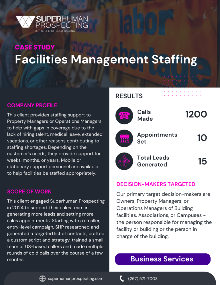Case study overview of facilities management staffing solutions