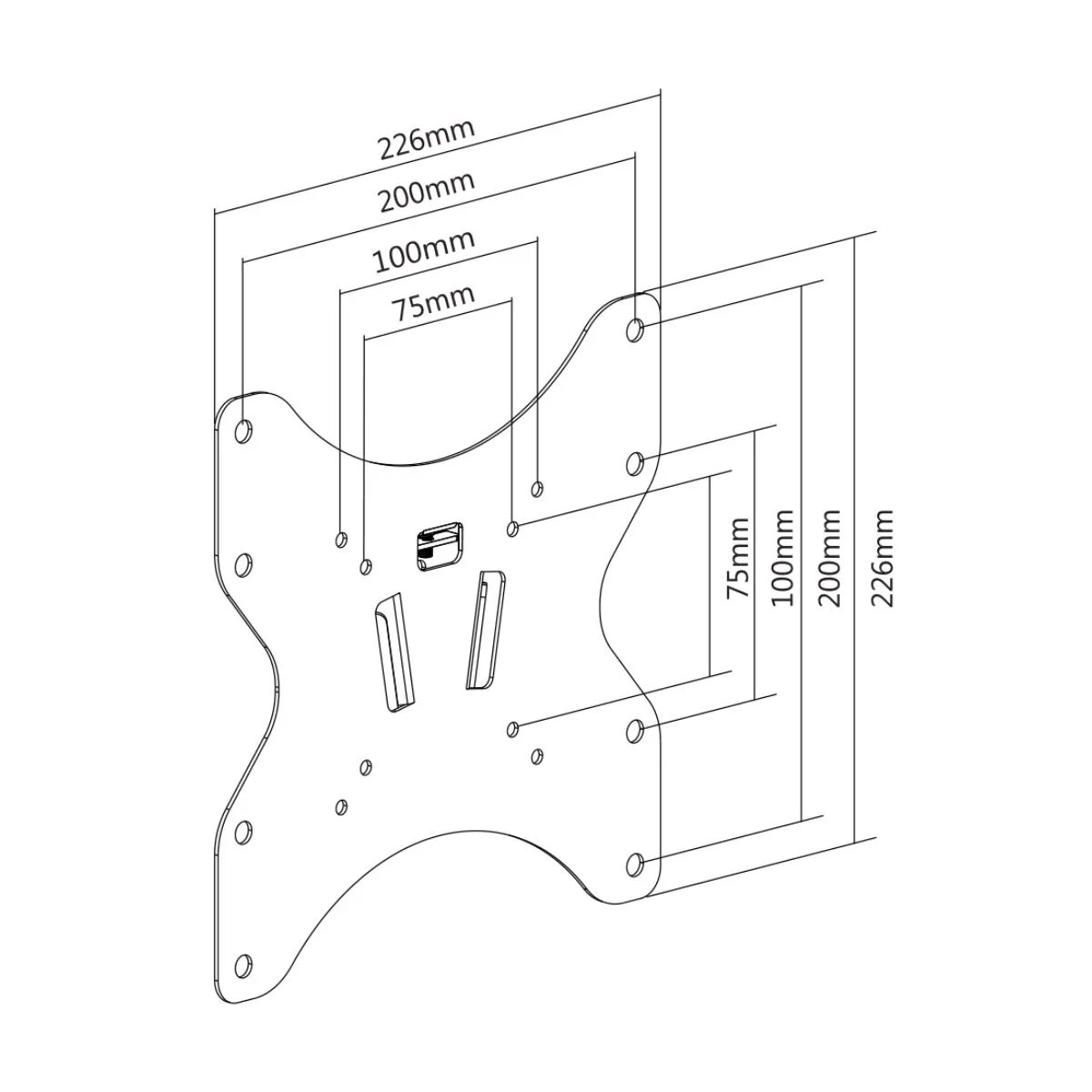 VESA Universal Wall Mount 200x200 mm - Tiltable - Max Weight 30 kg - Image 2