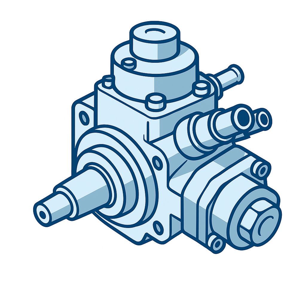 Poppe + Potthoff Maschinenbau pump housing and pump head sketch for high pressure impulse and autofrettage