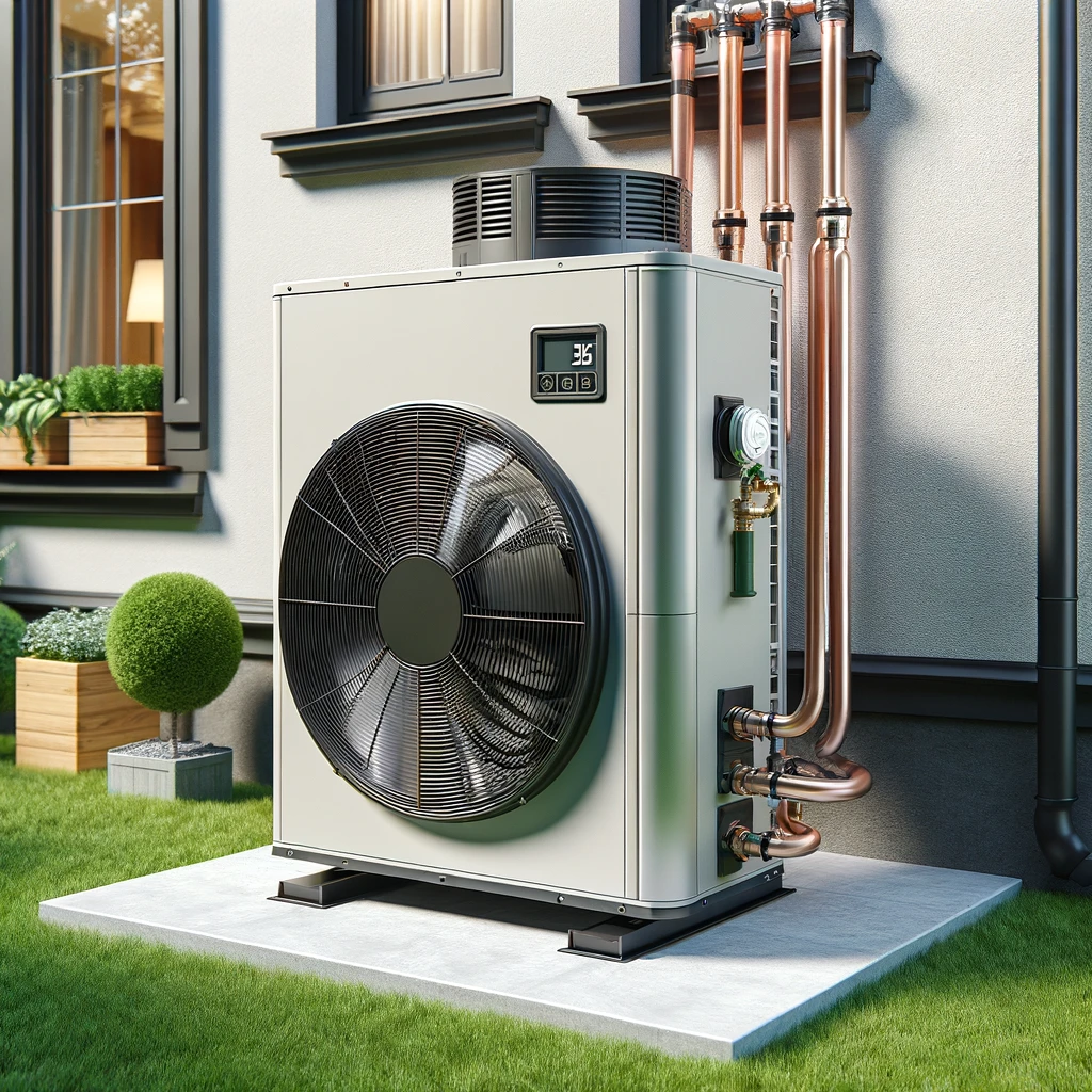 Von KI generiertes Bild einer Wärmepumpe