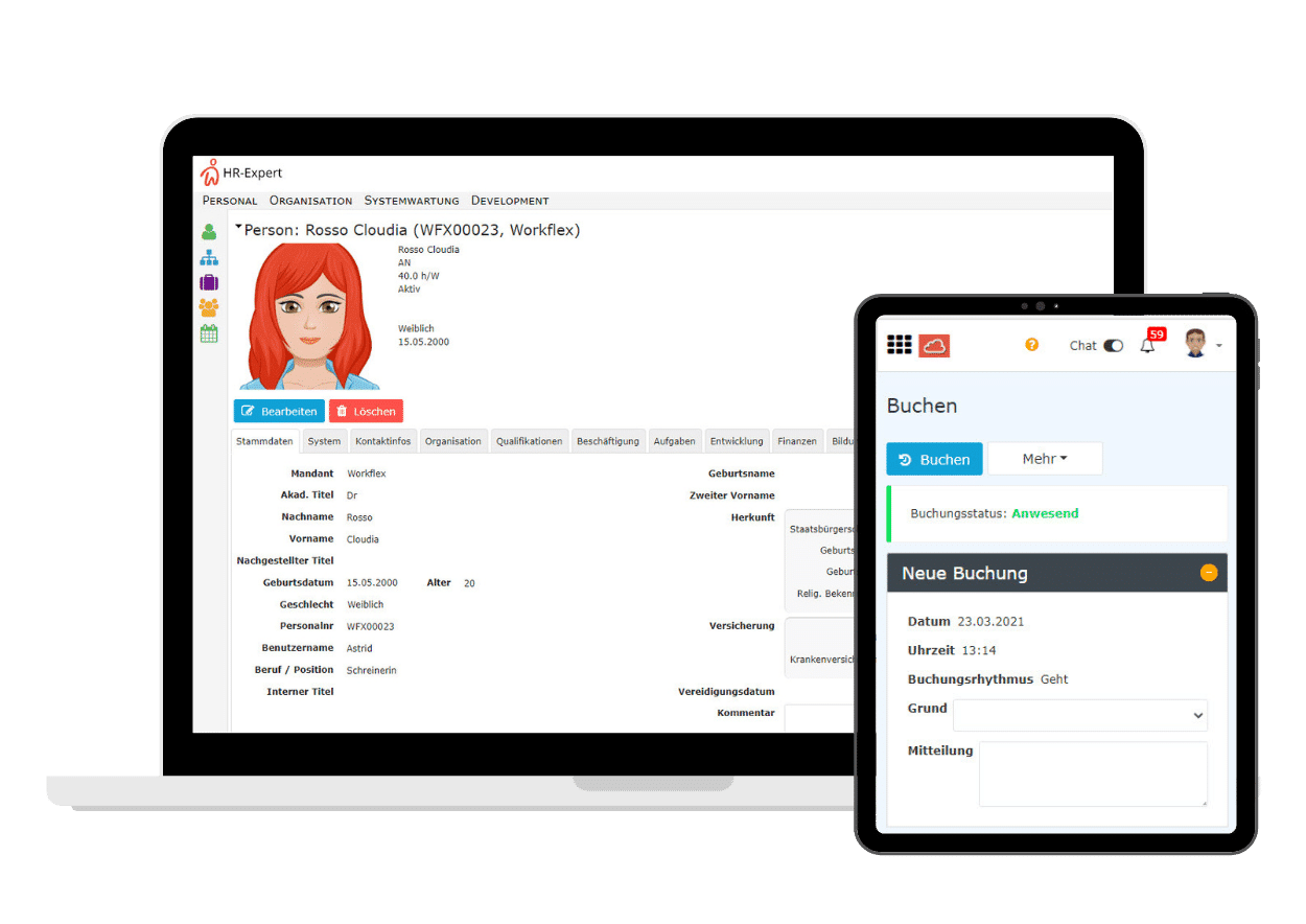 Landingpage LocationBA Einblick in Personalwolke HR Software mittels Mockup