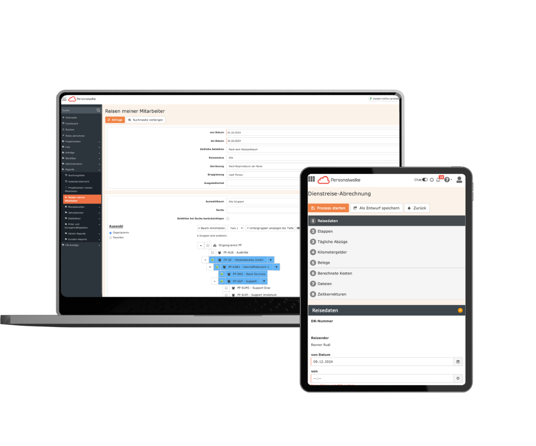 Travel expenses and time recording