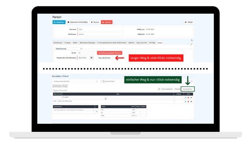 Personnel cloud correction client