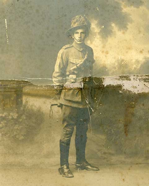 old damaged photo