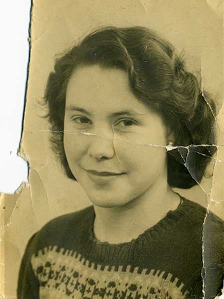 Damaged old black and white photo