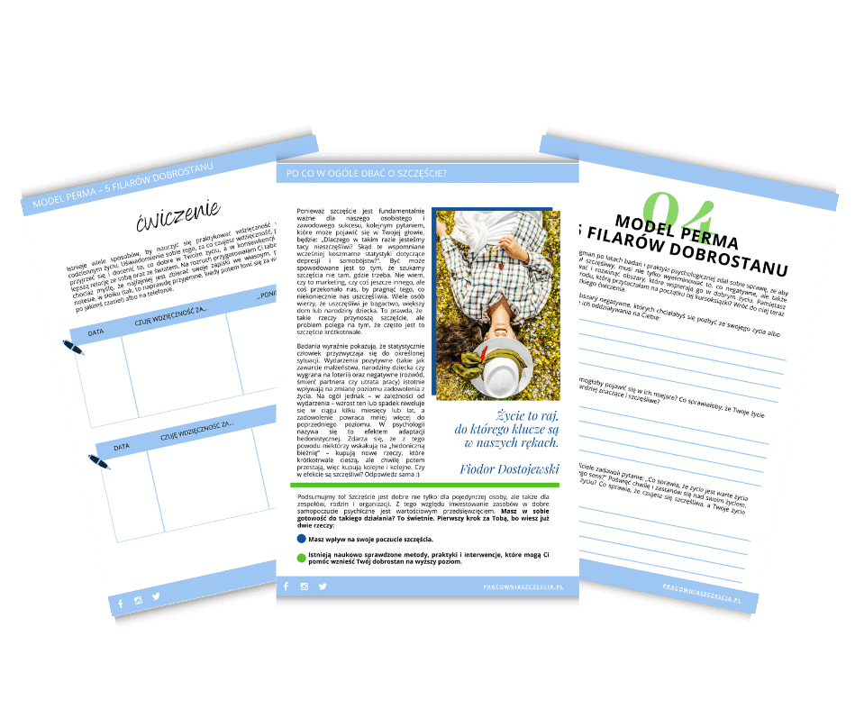 Kursoksiążka_Psychologia pozytywna w praktyce_Przykładowe strony Książka, obrazek