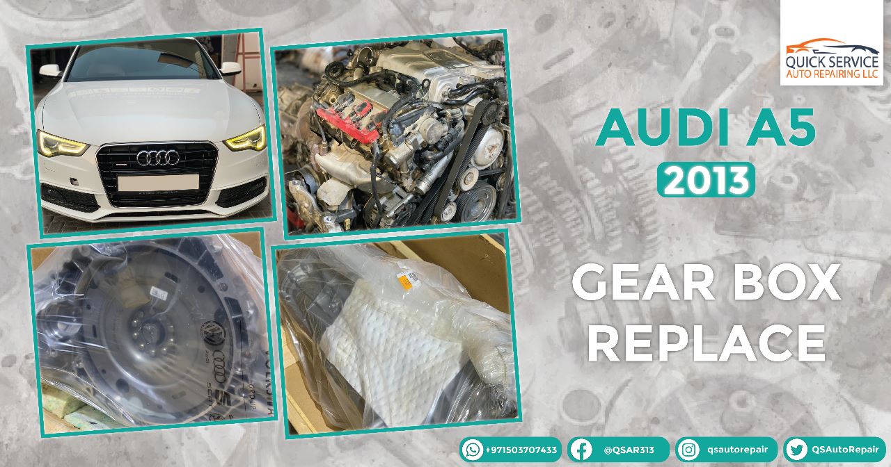 Gear Box Replacement service is done on this Audi A5 2013.