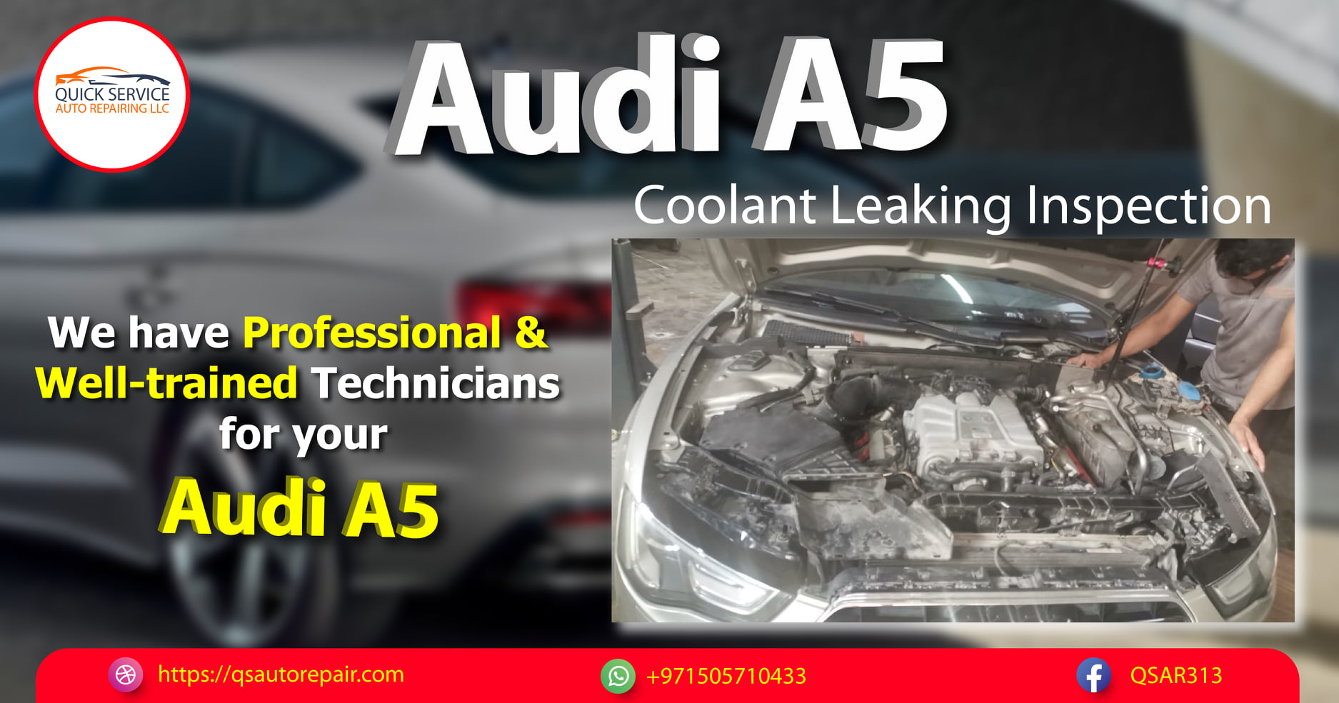 Audi A5 Coolant Leaking Inspection