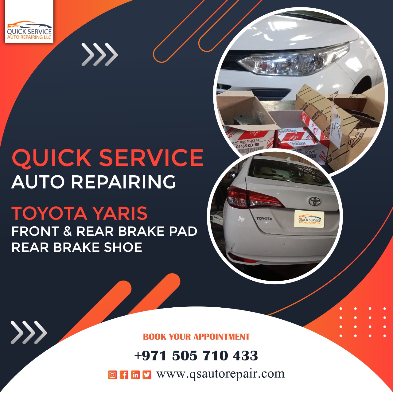 Toyota Yaris Front & Rear Brake Pad Rear Brake Shoe