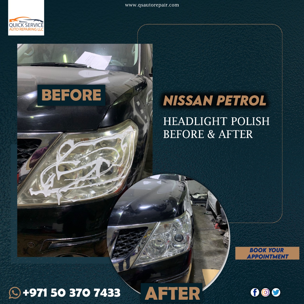 Nissan Petrol Headlight Polish