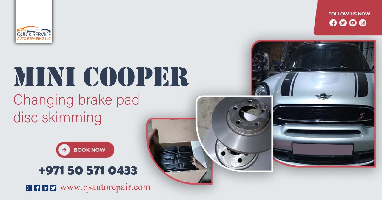 Mini Cooper changing the brake pad and disk skimming Service