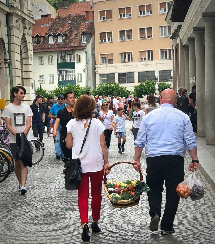 2018 European travel review: Shoppers in Ljubljana, Slovenia