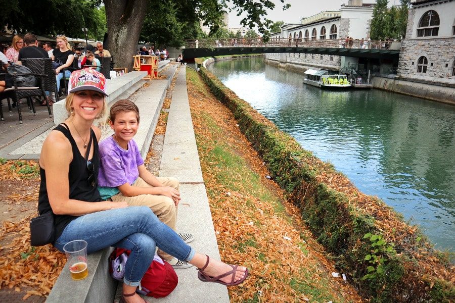 2018 European travel review: Drinking a beer by the river in Ljubljana, Slovenia