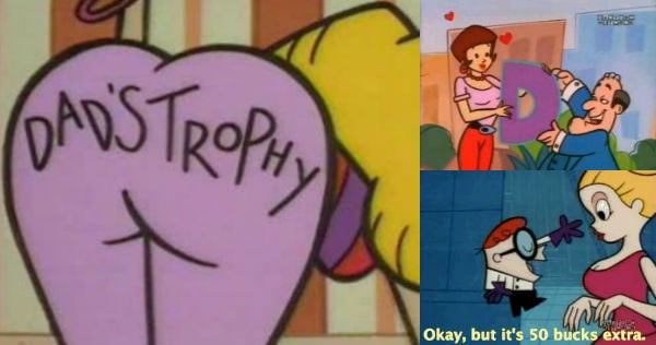 Dad's trophy, cartoons, hidden dirty jokes.