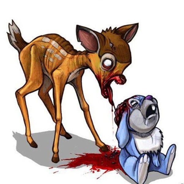 Twisted Cartoon Characters. Disney cartoons evil and killing. (1) (4)