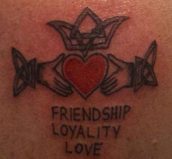 A friendship tattoo symbolizing loyalty and love to uplift your spirits.