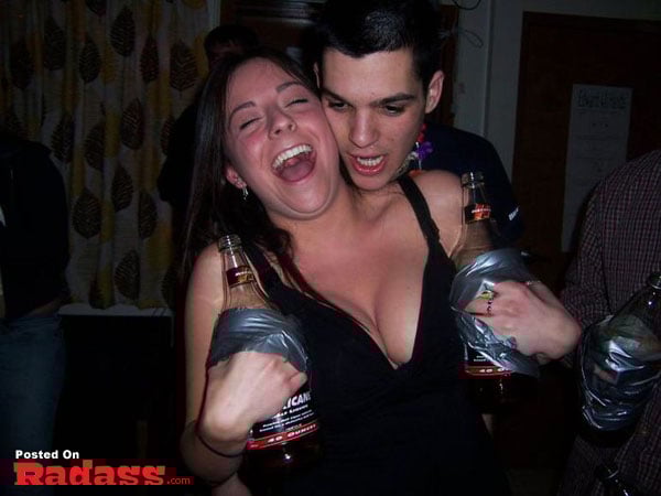 A couple enjoying beer together.