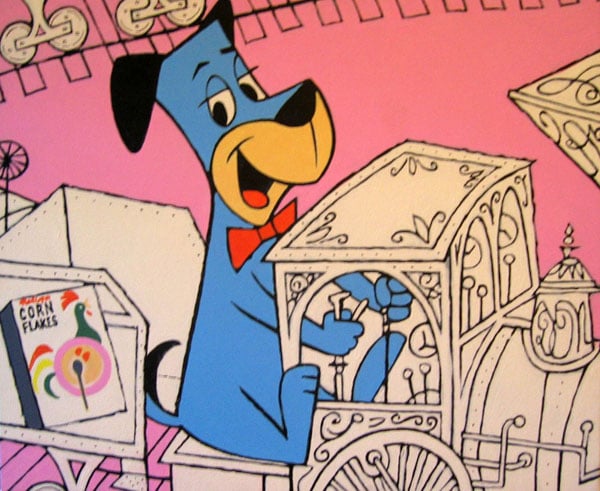 An old school cartoon of a dog.