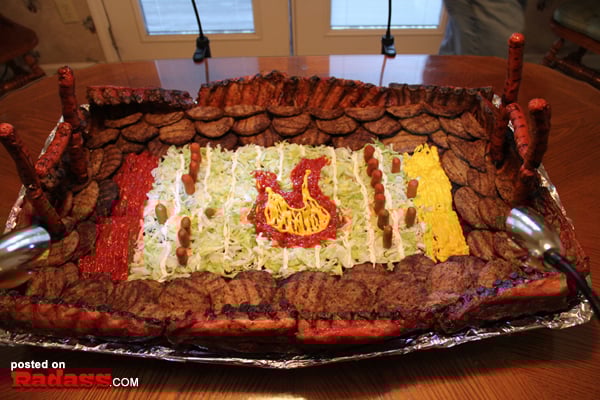 An extravagant plate of food at your Super Bowl party.