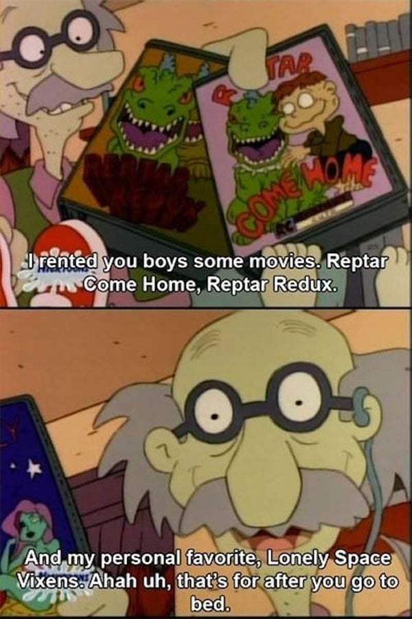 The Simpsons, a kid's cartoon with hidden dirty jokes.