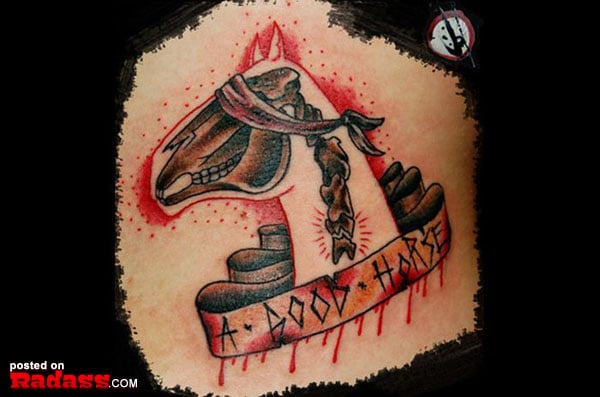 A black and white photo of a man and a woman.