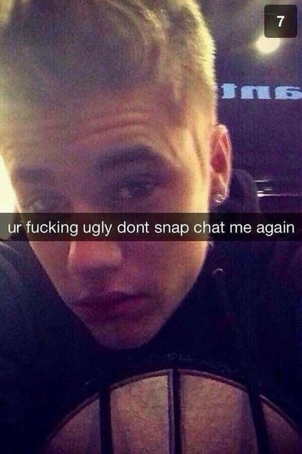Justin Bieber, a person who is doing Snapchat just right.