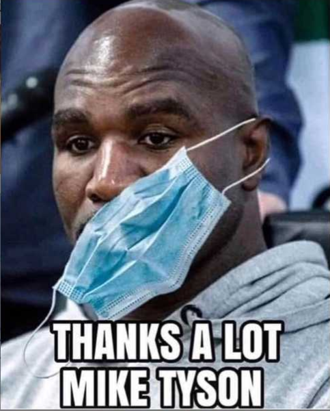 Mike Tyson, thanks a lot for the meme-worthy struggles with Evander Holyfield's mask.