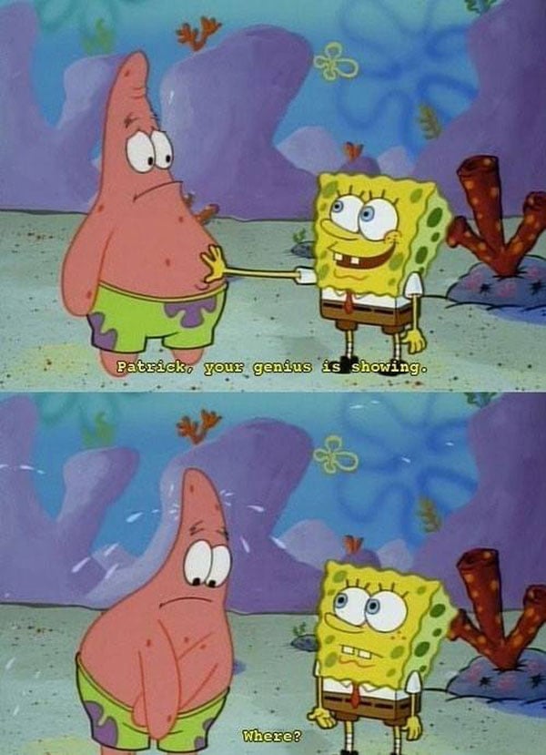 A children's cartoon featuring Spongebob Squarepants with hidden dirty jokes.