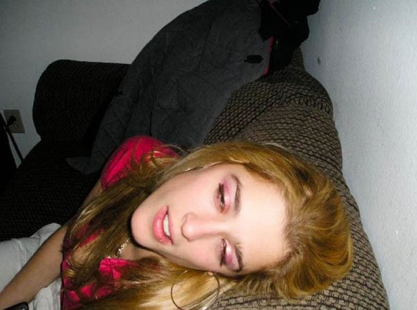 So the girl got a bit wild this weekend, sleeping on a couch.