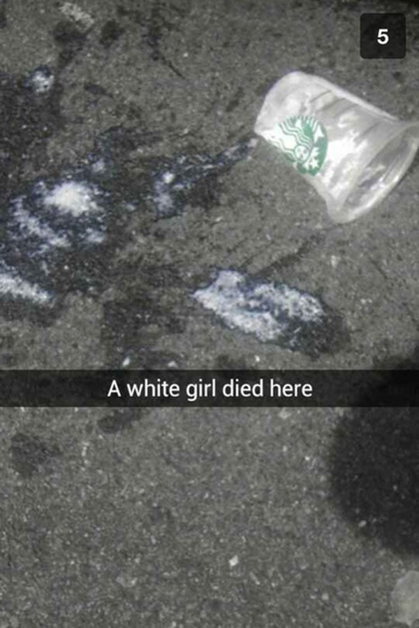 A Starbucks cup with the words