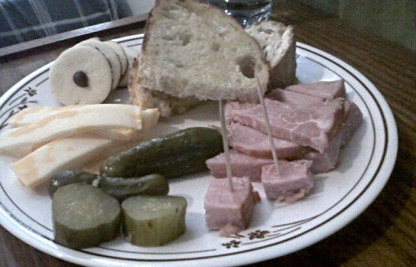 A plate of food on a table, essential for college students.