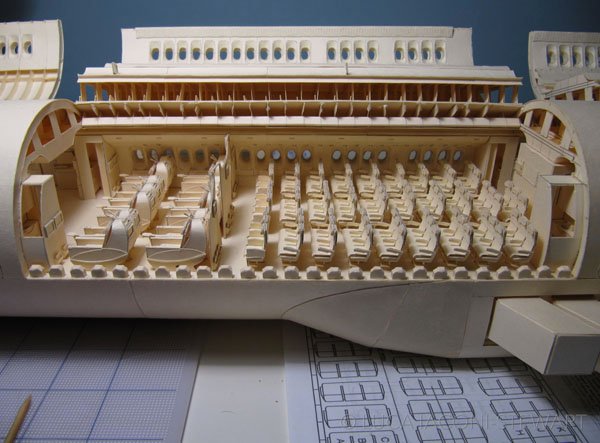 A mind-blowing model ship on a table by Luca Iaconi-Stewart.