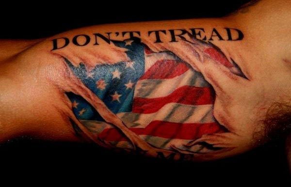Badass Don't Tread on Me Tattoo.