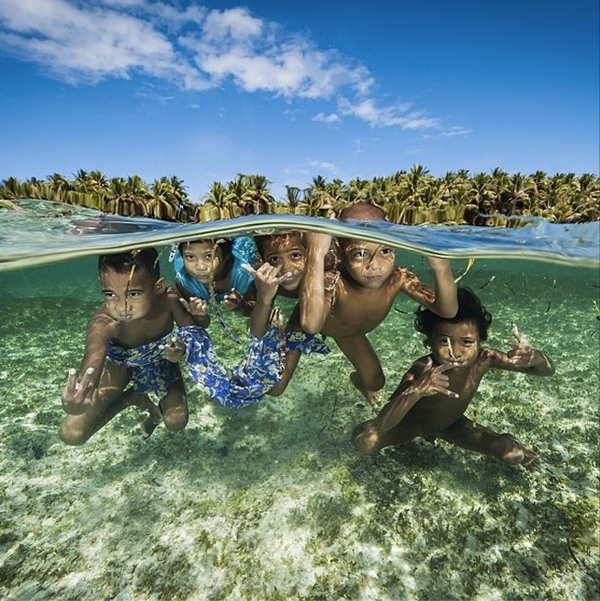 Children, swimming