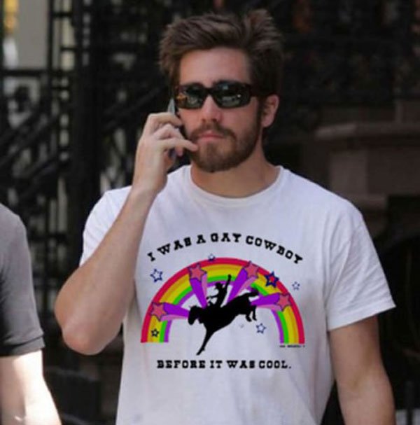 A man wearing a t-shirt that says