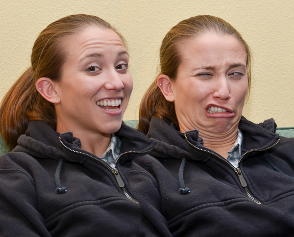 A woman sitting on a couch.